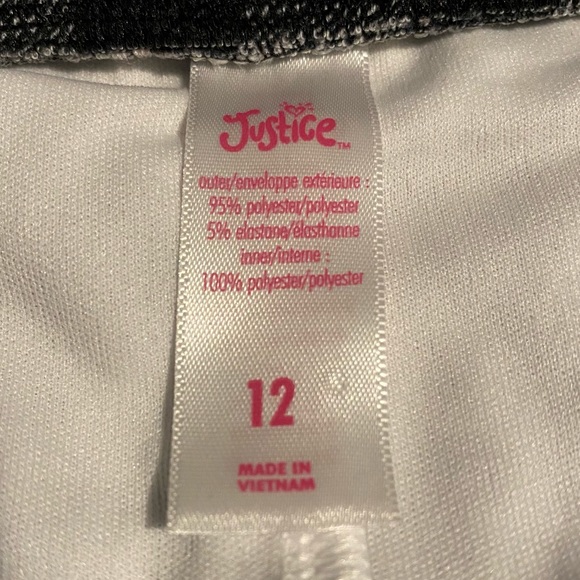 Girls Justice Black & White Plaid Ruffle Skort Size:12 - Picture 6 of 7